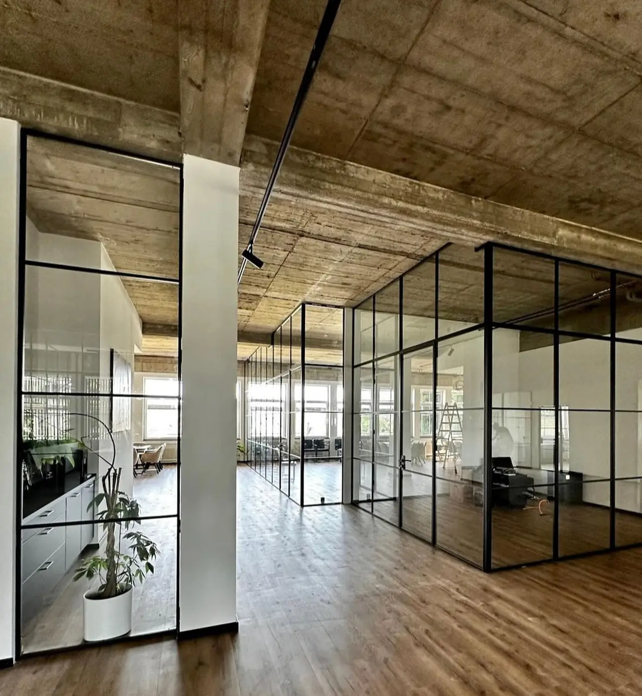 luxury bespoke steel doors in an office