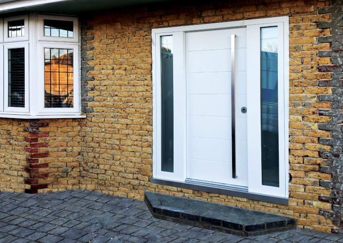 steel security front doors installed in a home in Manchester